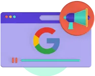 Google Ads dashboard with a megaphone icon