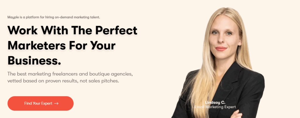 Mayple - a platform that offers CMO-as-a-service for e-commerce brands.